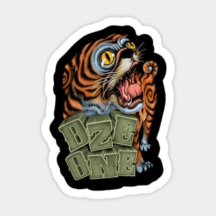 DZE tiger pug Sticker